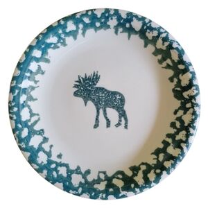 1 Vtg Moose Country Tienshan Folkcraft Stoneware Salad Dessert Plate 7.5"
